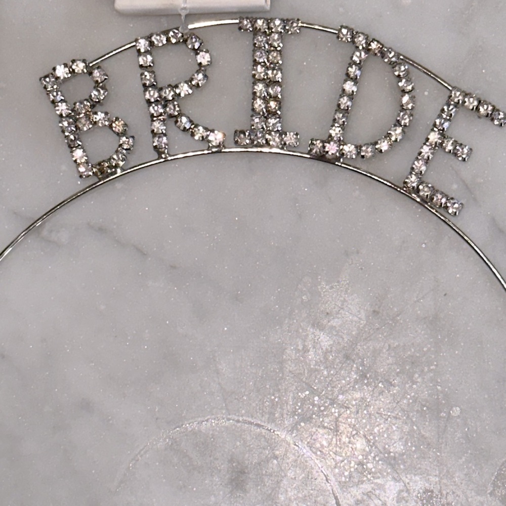 New Bride/bachelorette, silver rhinestone headband